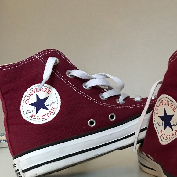 Converse Shoes - Maroon High-Top Converse